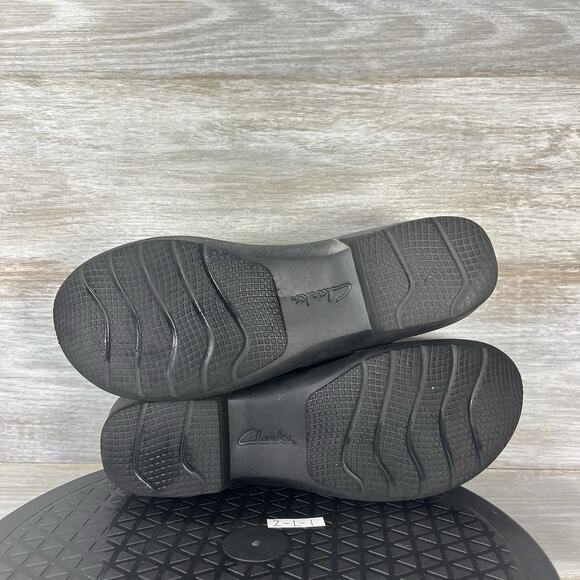 Clarks Women's Angie Pearl Black Leather Slip On Shoes Size 9 - Picture 8 of 8